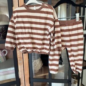 Rylee + Cru set relaxed baby toddler neutral striped long sleeve tee joggers